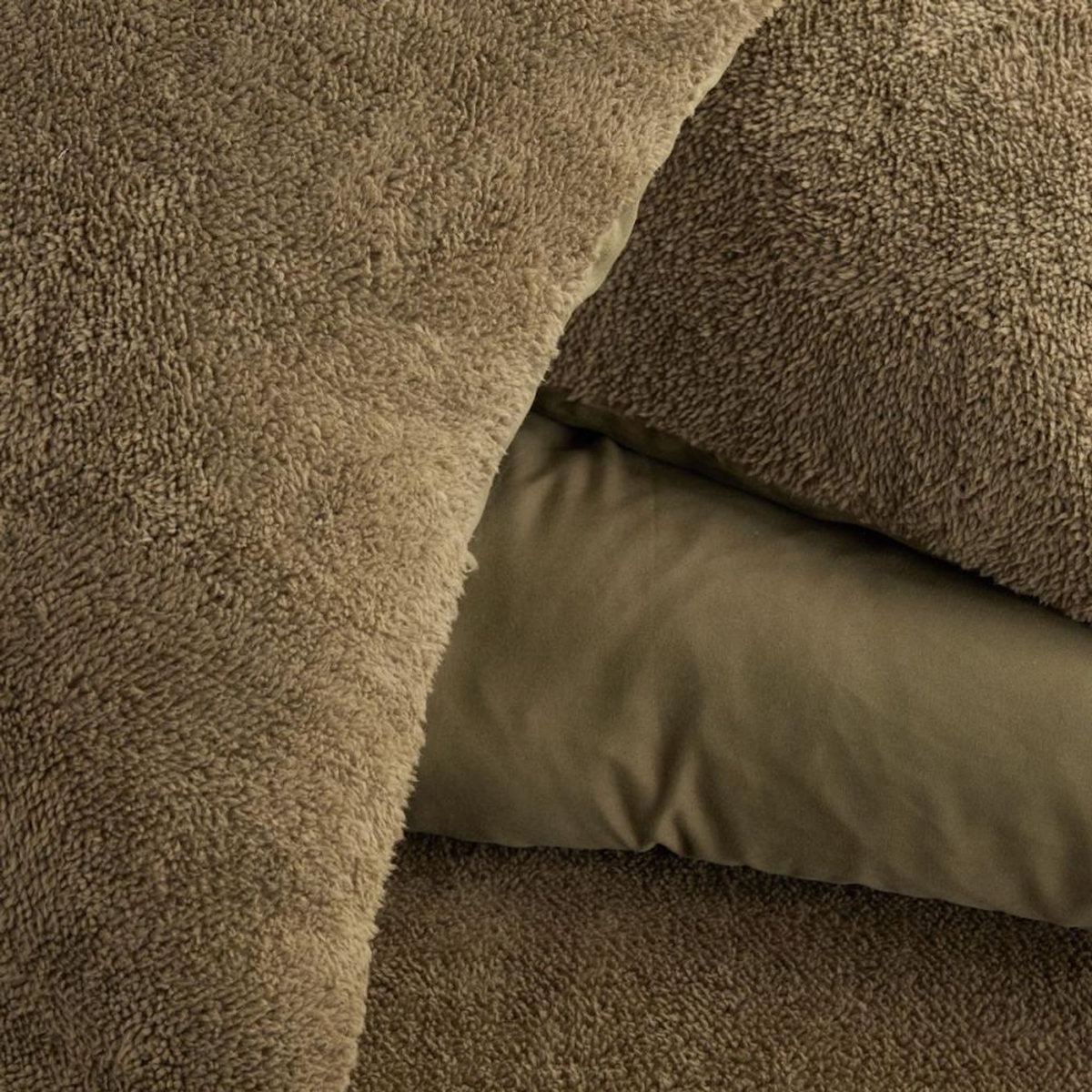 Today Parure de lit - TODAY - Teddy - 2 personnes - 220 x 240 cm - Vert uni