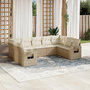 Voir la diapositive 1 : VIDAXL Salon de jardin avec coussins 9 pcs beige resine tressee