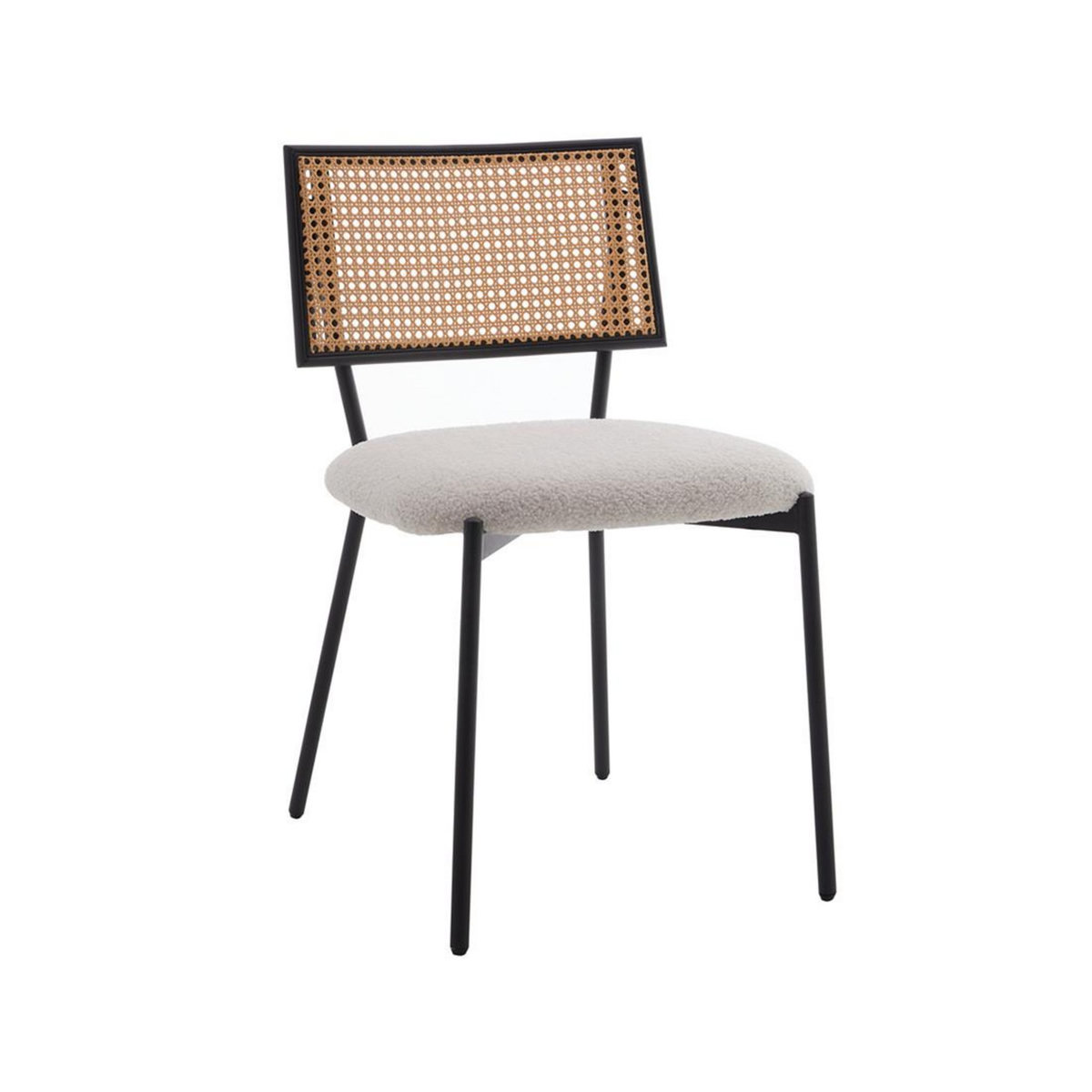 LISA DESIGN Luciano - lot de 2 chaises - en tissu bouclette