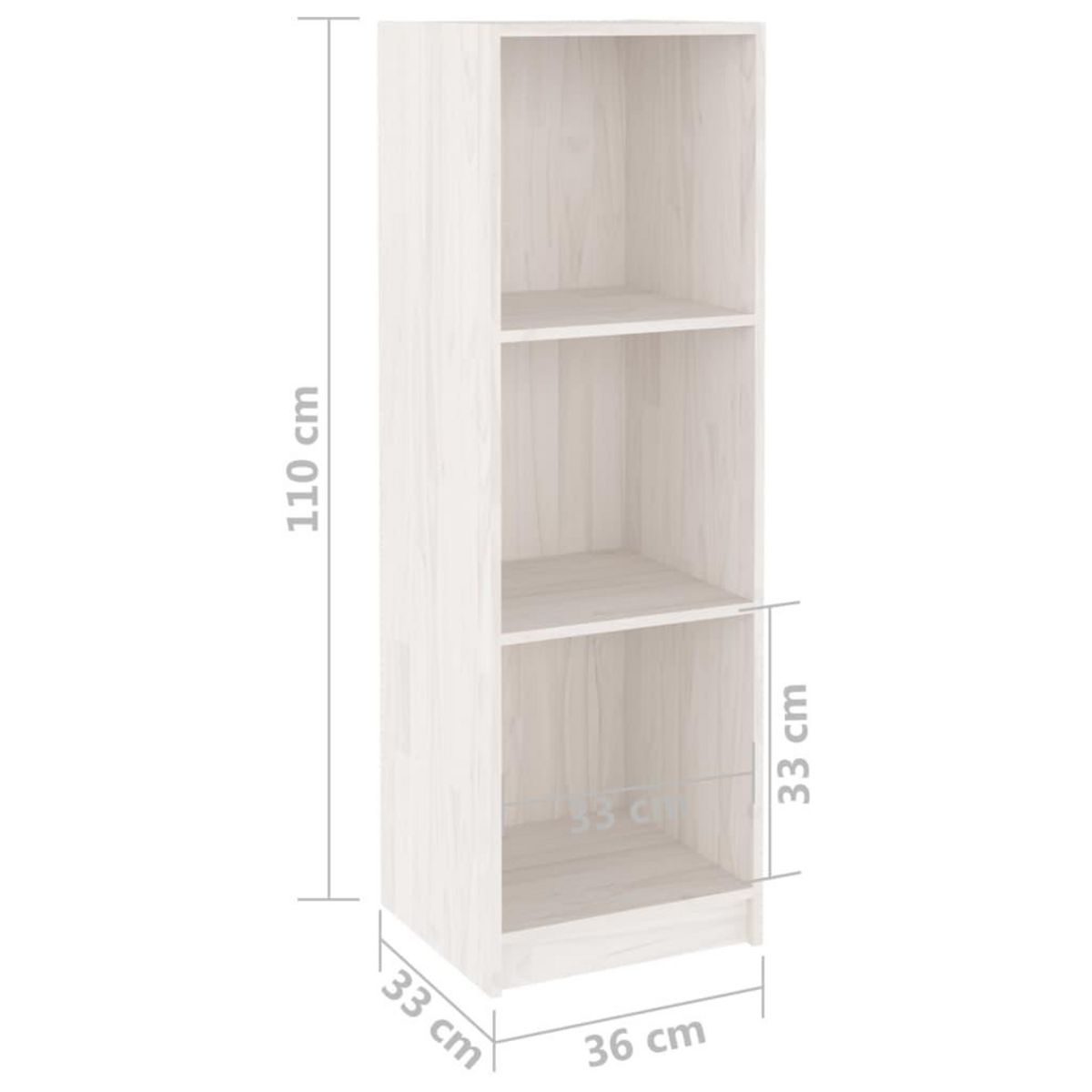VIDAXL Bibliotheque/Separateur de piece Blanc 36x33x110 cm Pin massif