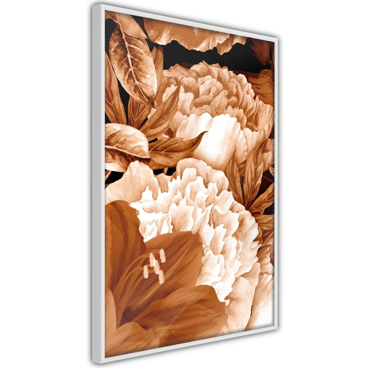 Paris Prix Affiche Murale Encadrée  Peonies in Sepia