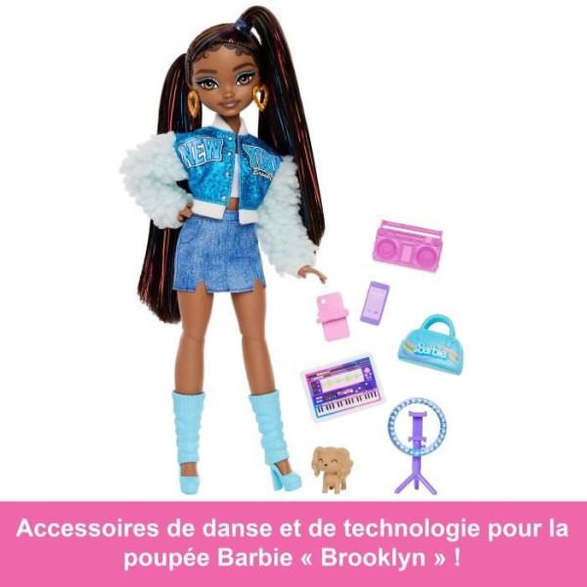 Voir la diapositive 3 : BARBIE BARBIE équipe de Reve << Brooklyn >>-Poupée et 8 accessoires - Barbie - HYC22