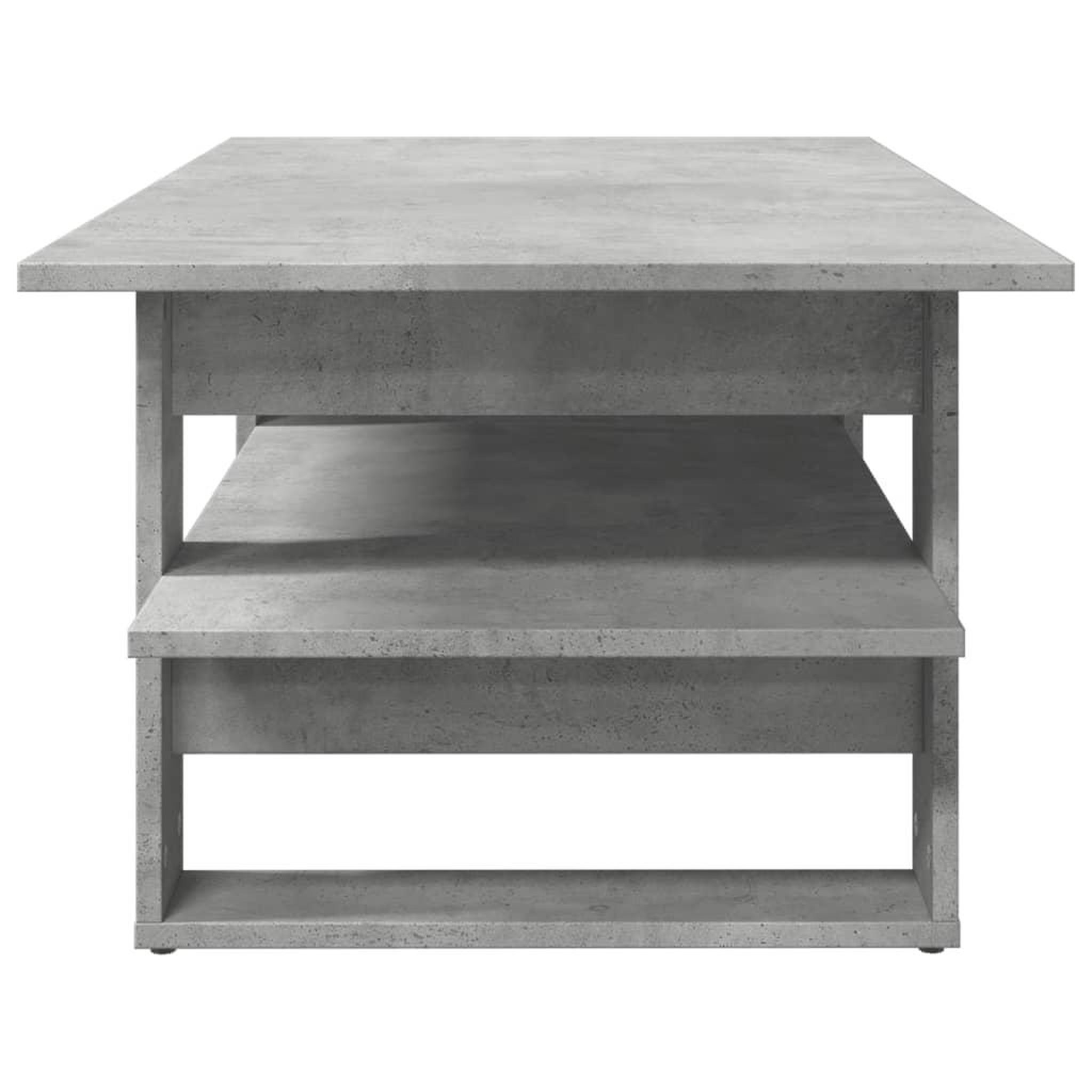Voir la diapositive 4 : VIDAXL Table basse gris beton 102x55x42 cm bois d'ingenierie