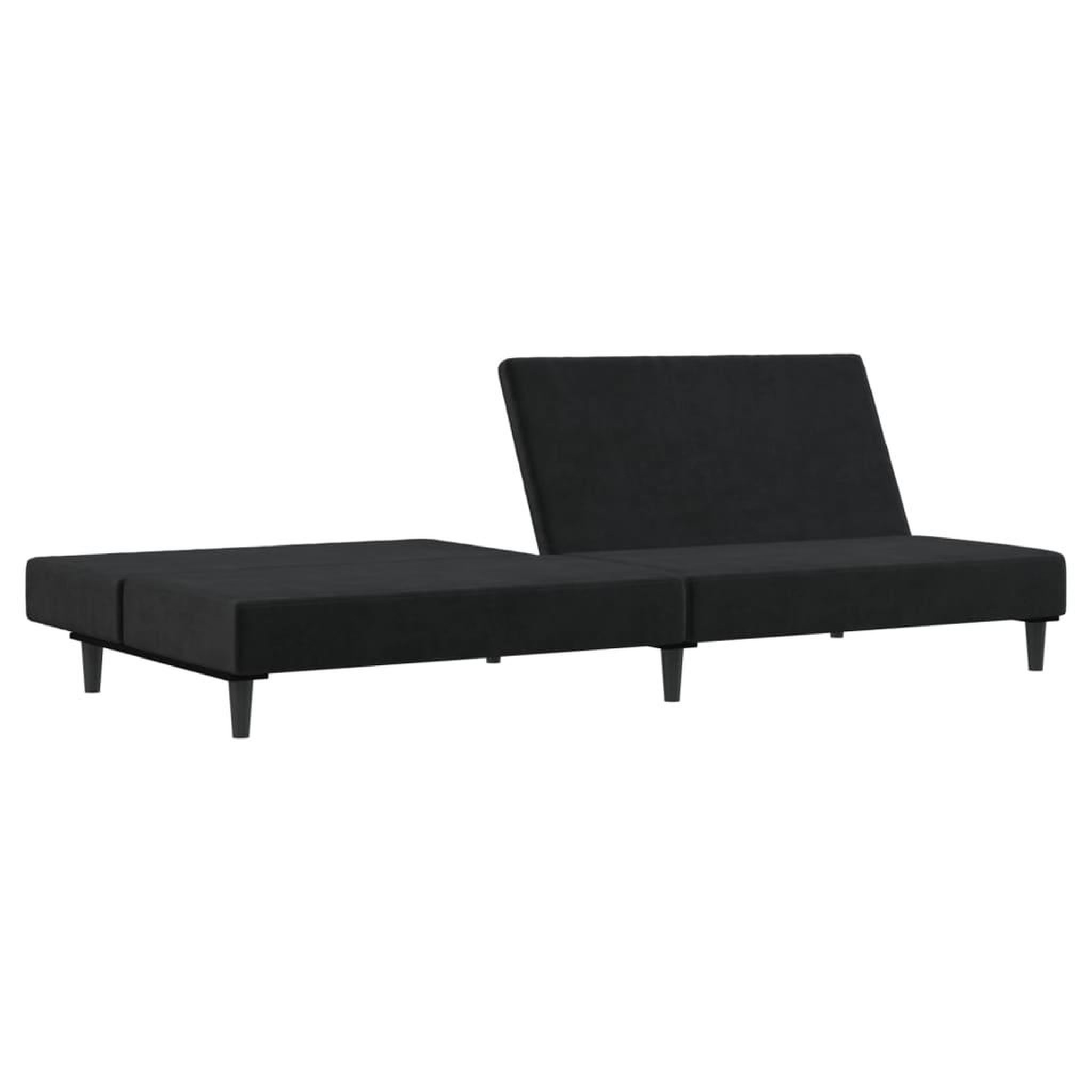 Voir la diapositive 4 : VIDAXL Canape-lit 2 places noir velours