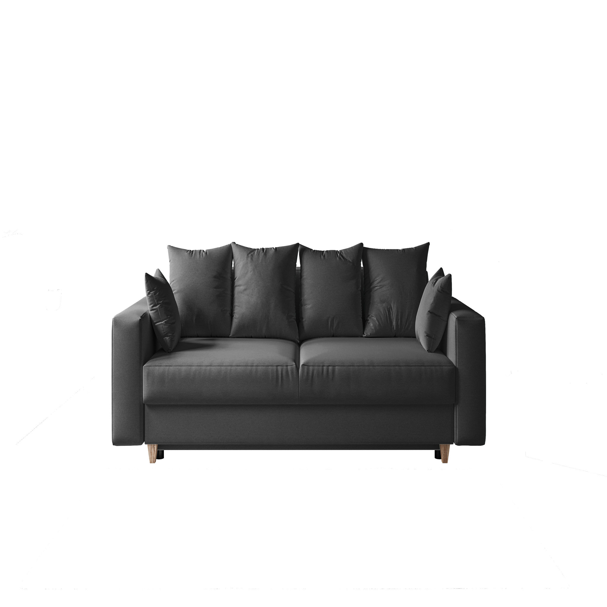 Voir la diapositive 4 : Canapé droit convertible 3 Places avec coffre OLIVIA  tissu gris foncé
