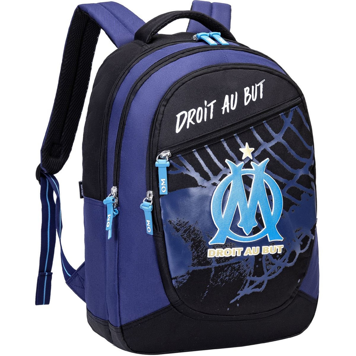 Sac à dos 2 compartiments noir et bleu OM