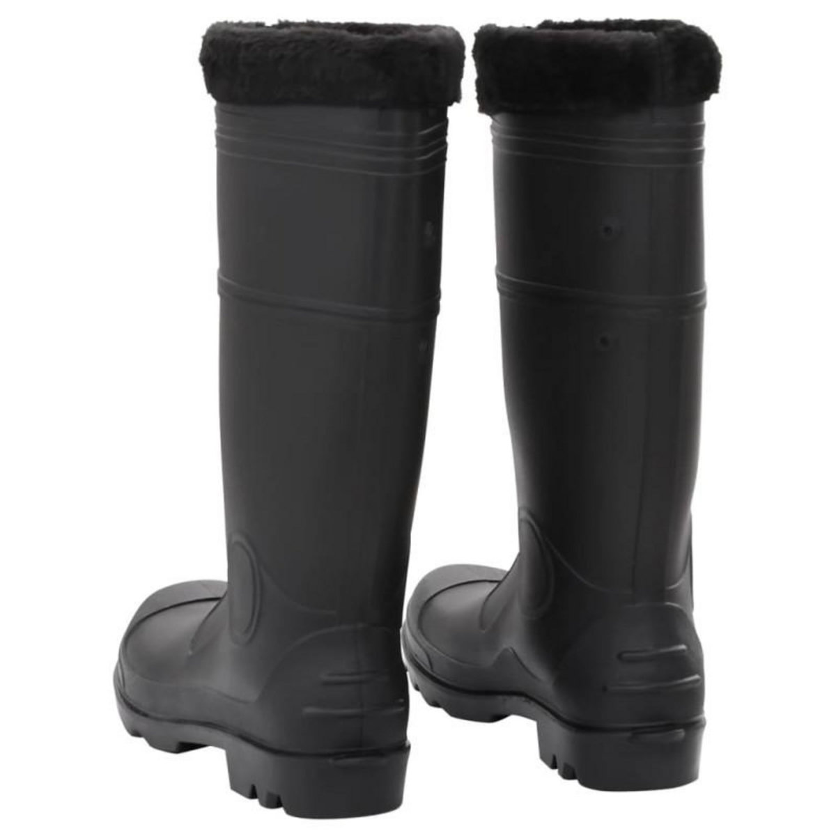 VIDAXL Bottes de pluie avec chaussettes amovibles noir taille 45 PVC
