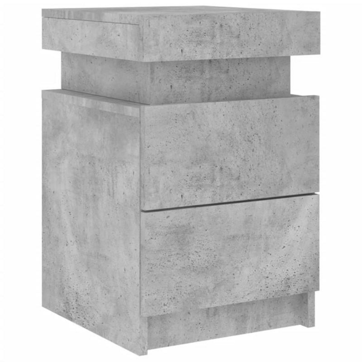 VIDAXL Table de chevet avec lumières LED gris béton 35x39x55 cm