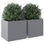 Voir la diapositive 4 : VIDAXL Jardinieres 2 pcs argente 49x47x46 cm acier galvanise