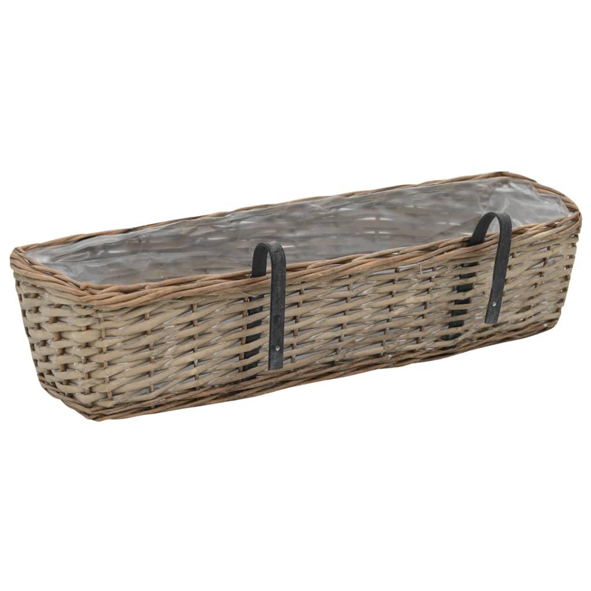 Voir la diapositive 4 : VIDAXL Jardiniere de balcon 2 pcs Osier avec doublure en PE 60 cm