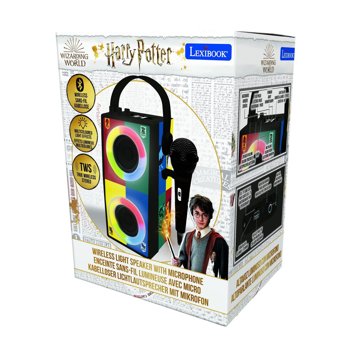 Lexibook Enceinte Bluetooth portable avec micro et effets lumineux Harry Potter