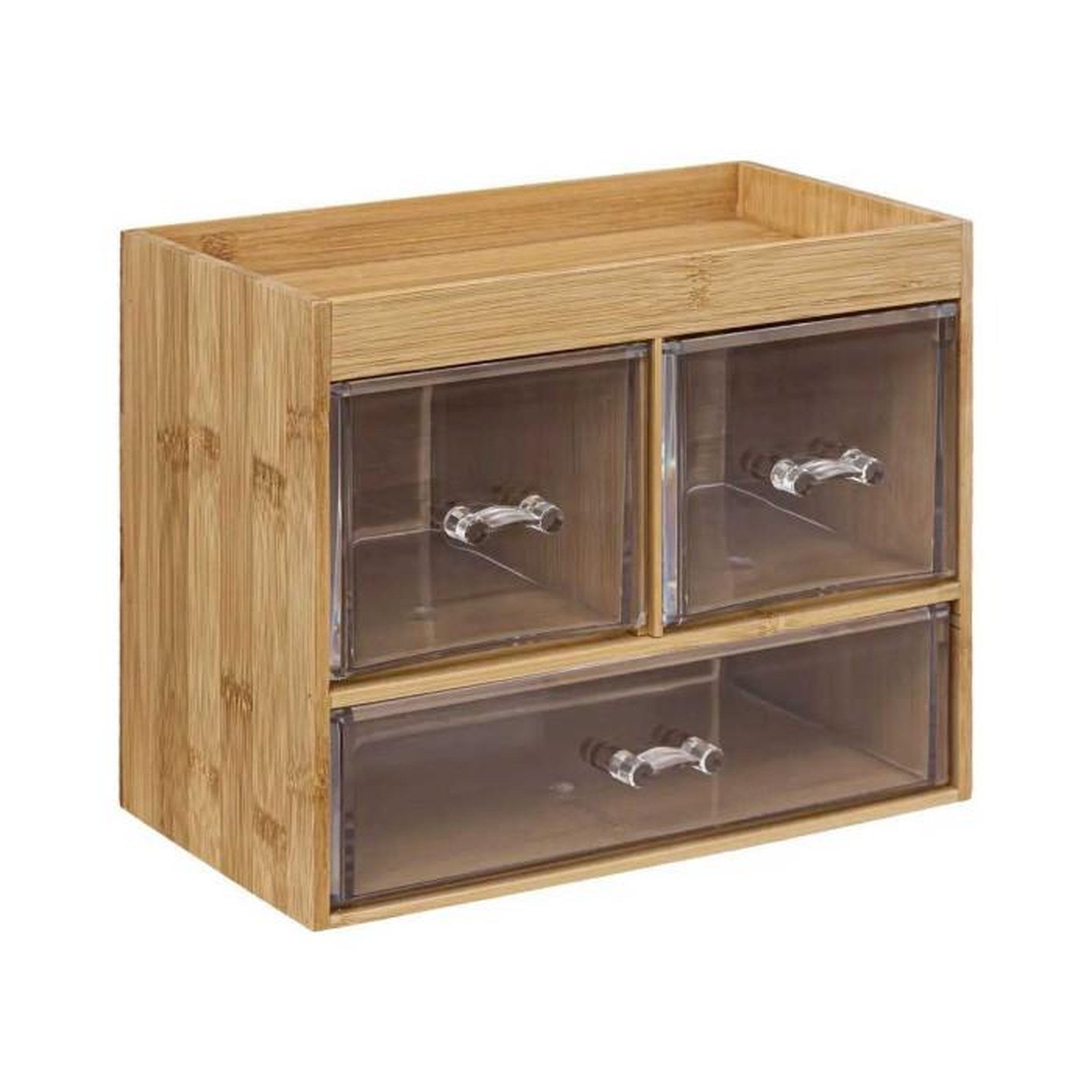 Voir la diapositive 1 : FIVE Boîte Organiseur 3 Tiroirs  Selena  24cm Naturel