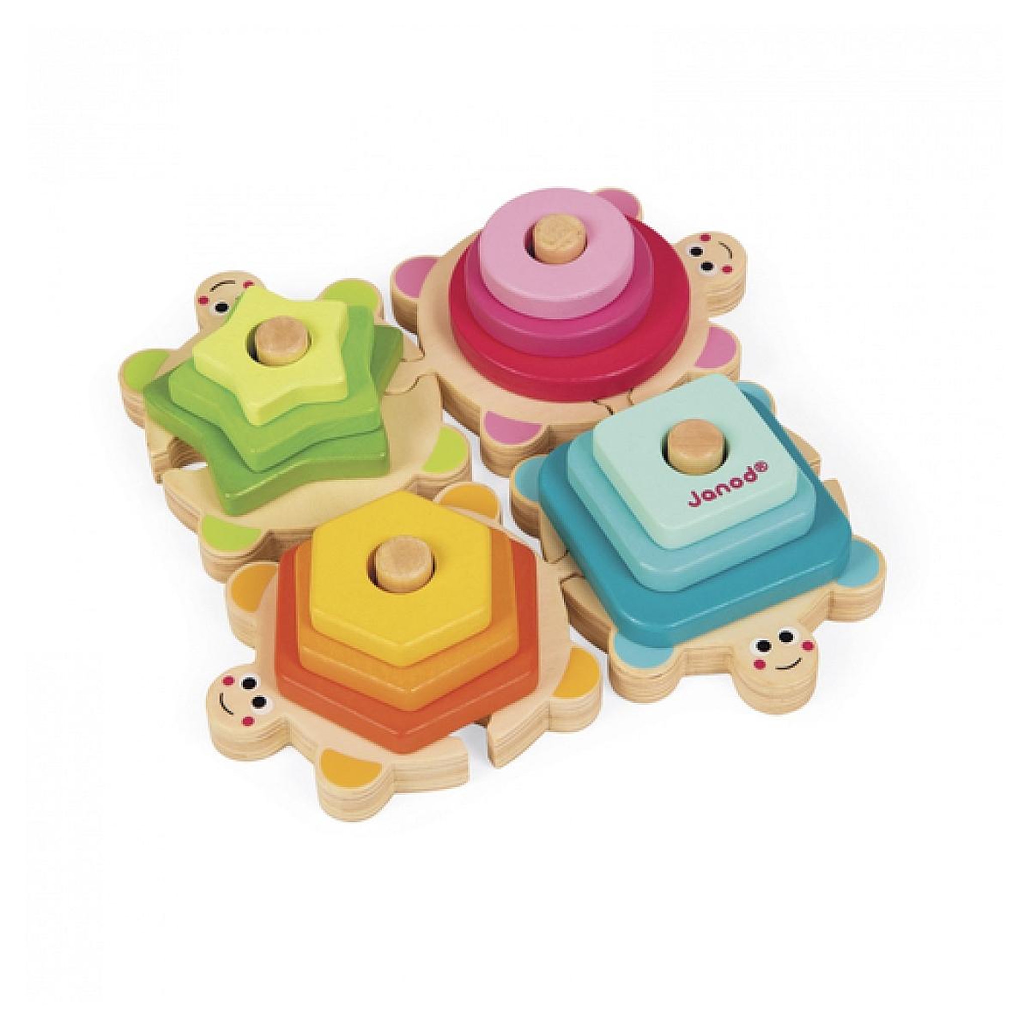 Voir la diapositive 2 : Juratoys-Janod Empilable tortues des formes -