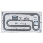 Paris Prix Tapis Enfant  Circuit  70x140cm Blanc & Gris