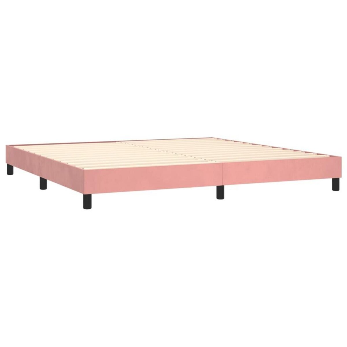 VIDAXL Sommier a lattes de lit avec matelas Rose 200x200 cm Velours
