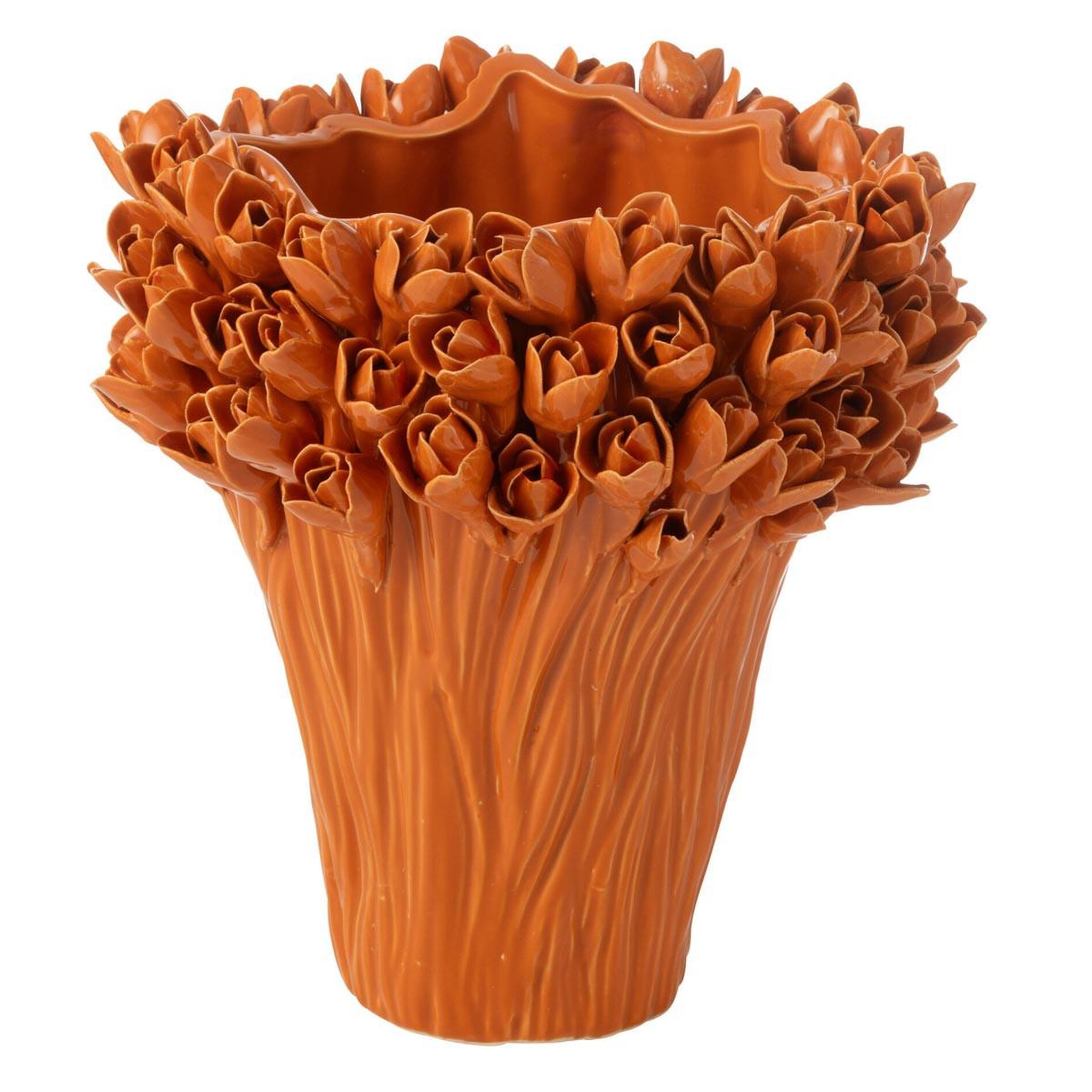 J-LINE Vase déco en grès  ambrosia  29cm orange
