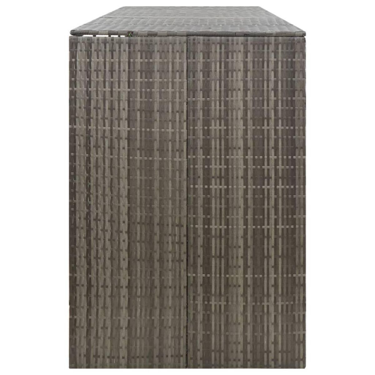 VIDAXL Abri pour poubelle quadruple Gris 274x80x117 cm Resine tressee