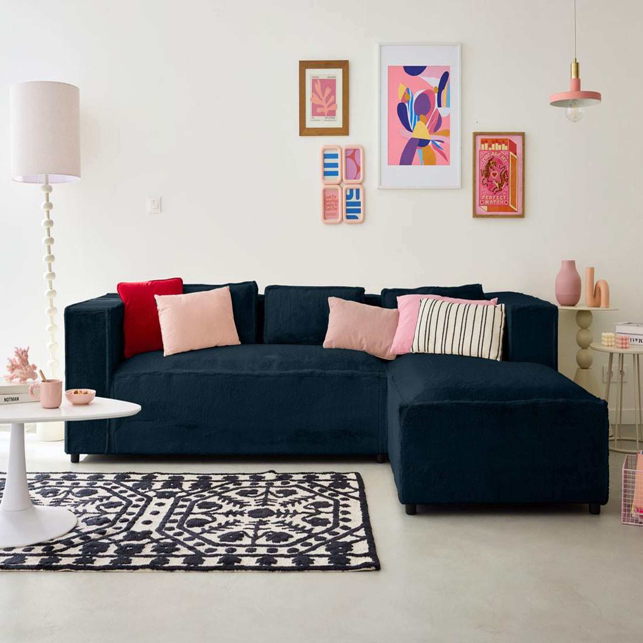 Voir la diapositive 1 : LISA DESIGN Stella - canapé d'angle droit - 4 places - en fausse fourrure