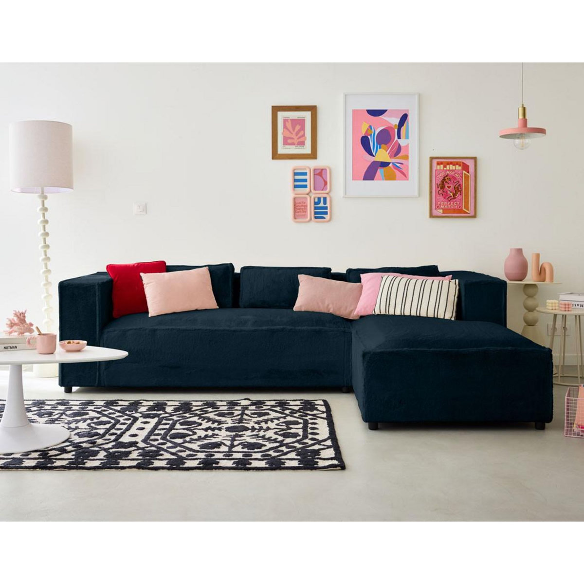 LISA DESIGN Stella - canapé d'angle droit - 4 places - en fausse fourrure