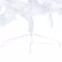 VIDAXL Demi-arbre de Noël artificiel pre-eclaire et boules blanc 120cm
