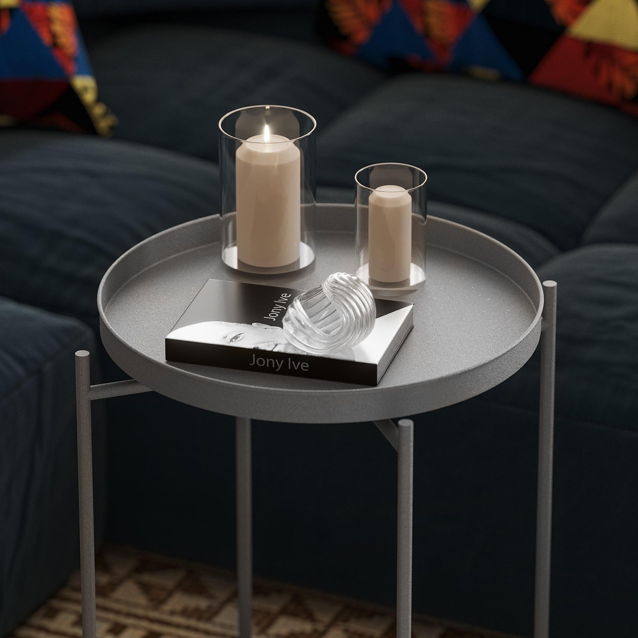 Voir la diapositive 4 : Habitat et Jardin Table basse en métal  sheby  46 x 46 x 56 cm - gris