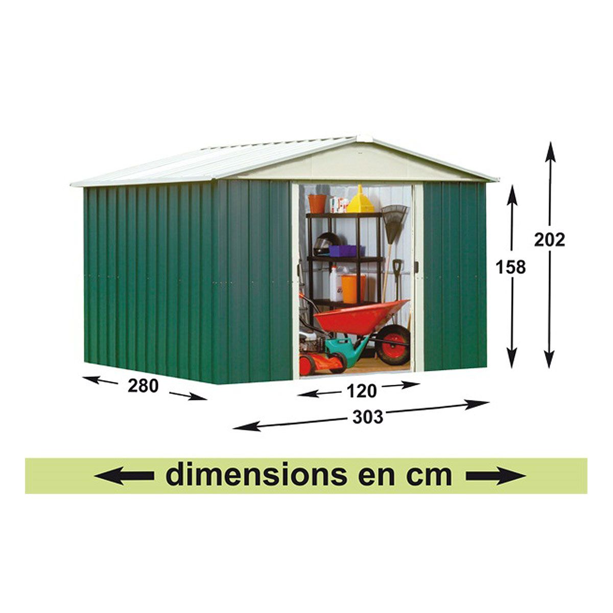 Yardmaster Abri de jardin métal - 7,39m² - LINDOME