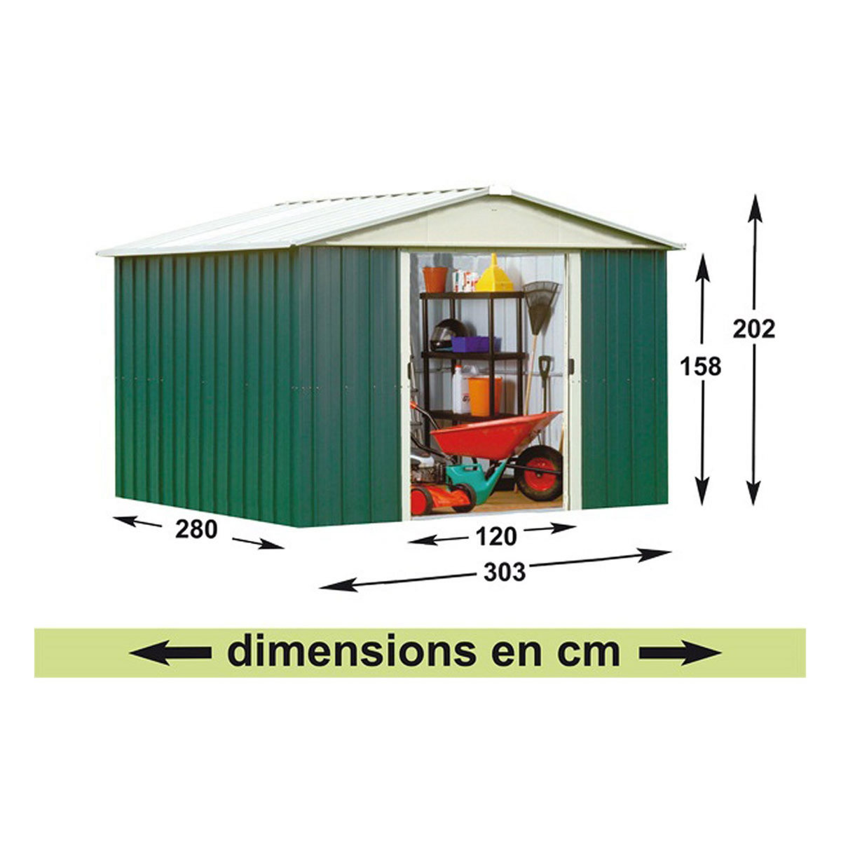 Yardmaster Abri de jardin métal - 7,39m² - LINDOME