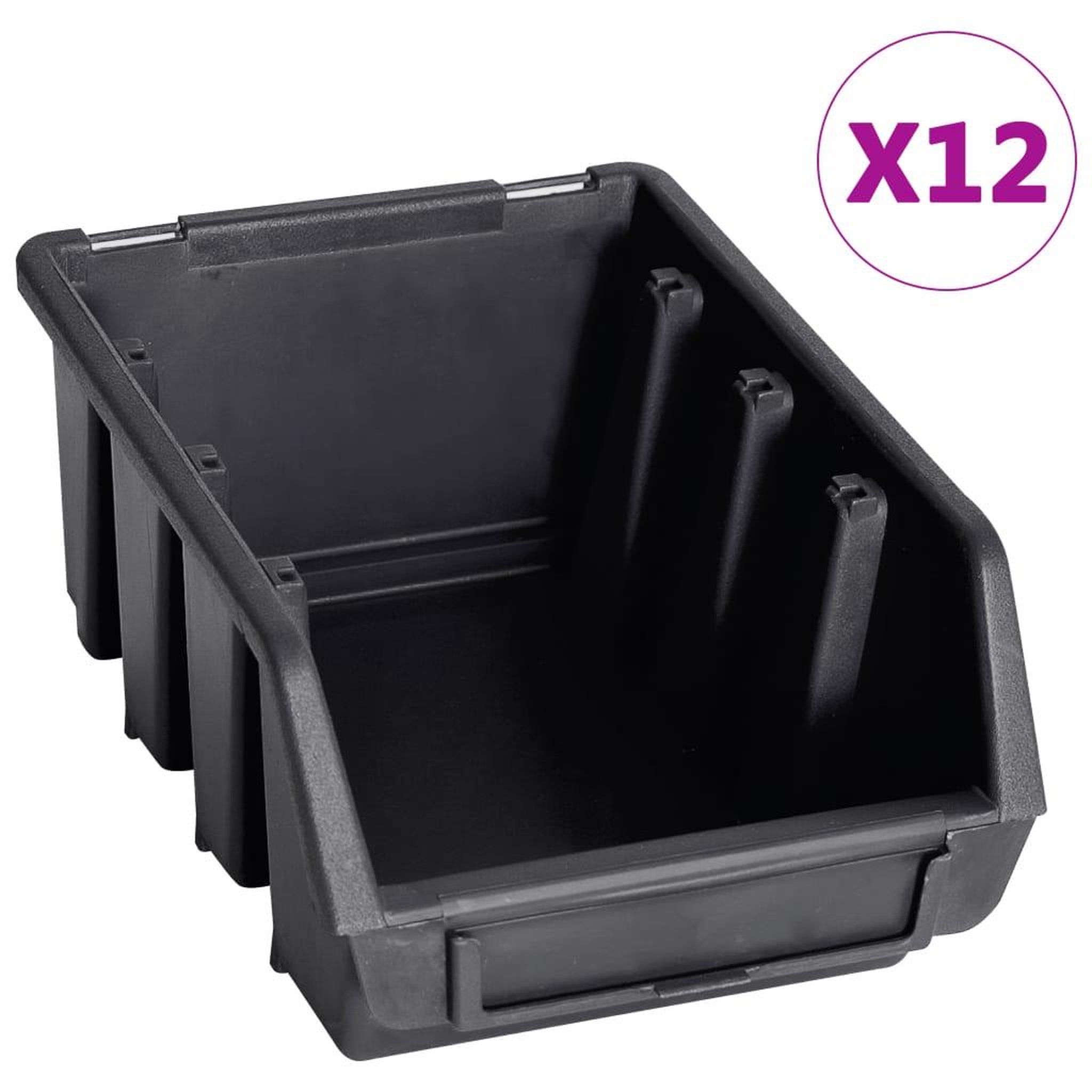 Voir la diapositive 3 : VIDAXL Kit de bacs de stockage et panneaux muraux 32 pcs rouge et noir