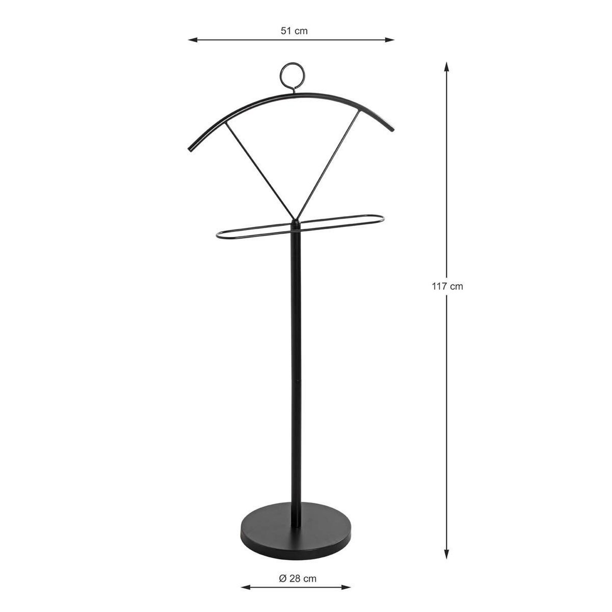 Voir la diapositive 5 : Paris Prix Valet de chambre design  arthur  117cm noir