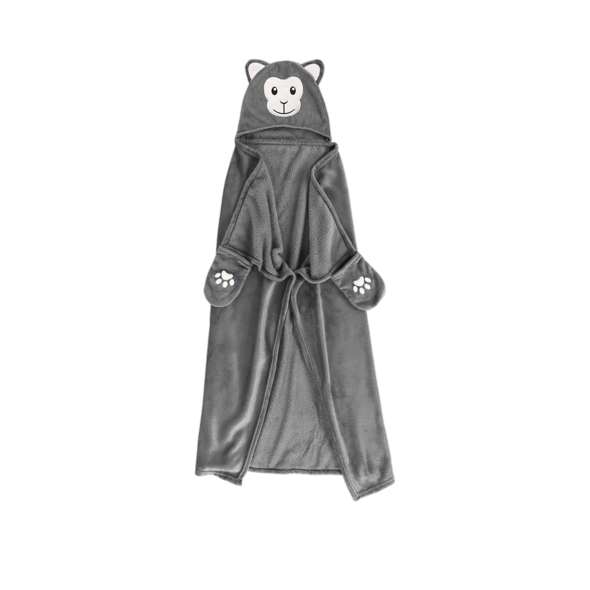 Douceur d'Intérieur Couette Douceur d'Intérieur Plaid à capuche singe flanelle douce à 100 % polyester