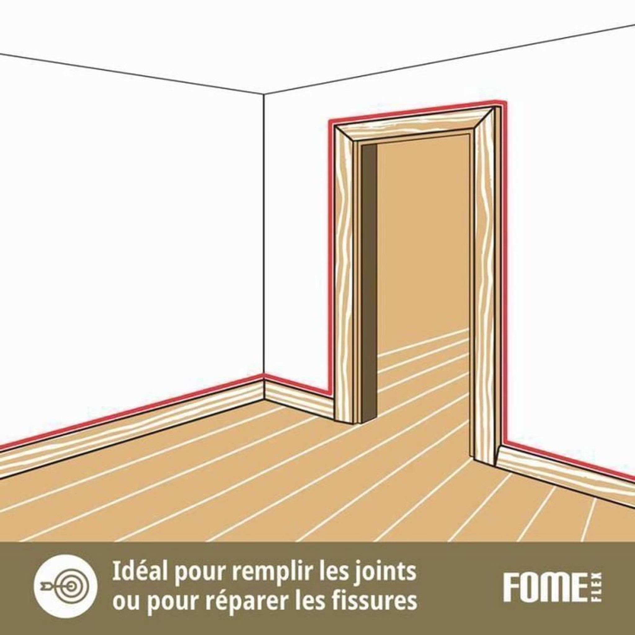 Voir la diapositive 6 : Mastic acrylique monocomposant pour parquet pin à finition satinée, bouche-fentes et joints, ponçable et peintre, sans solvant