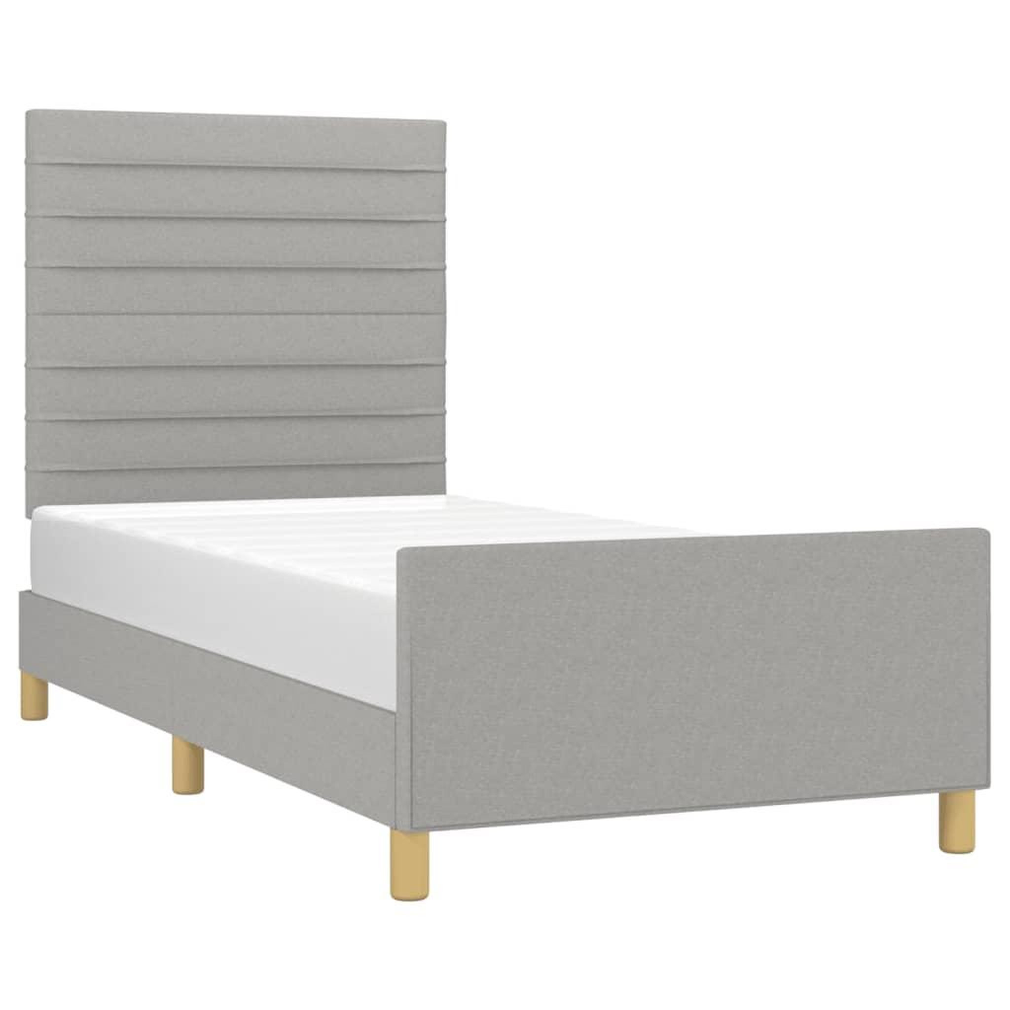 Voir la diapositive 3 : VIDAXL Cadre de lit sans matelas gris clair 80x200 cm tissu