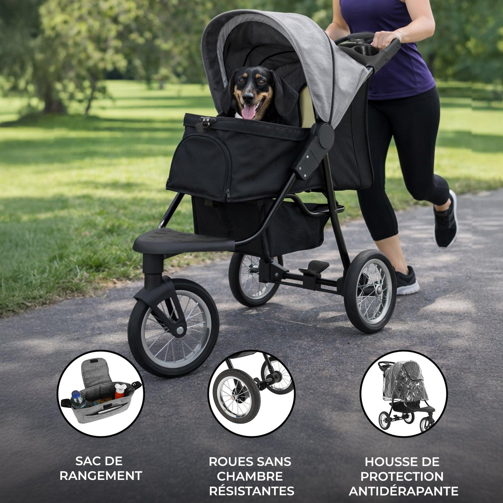 Voir la diapositive 2 : MONSTERSHOP Poussette jogger pour animal de compagnie