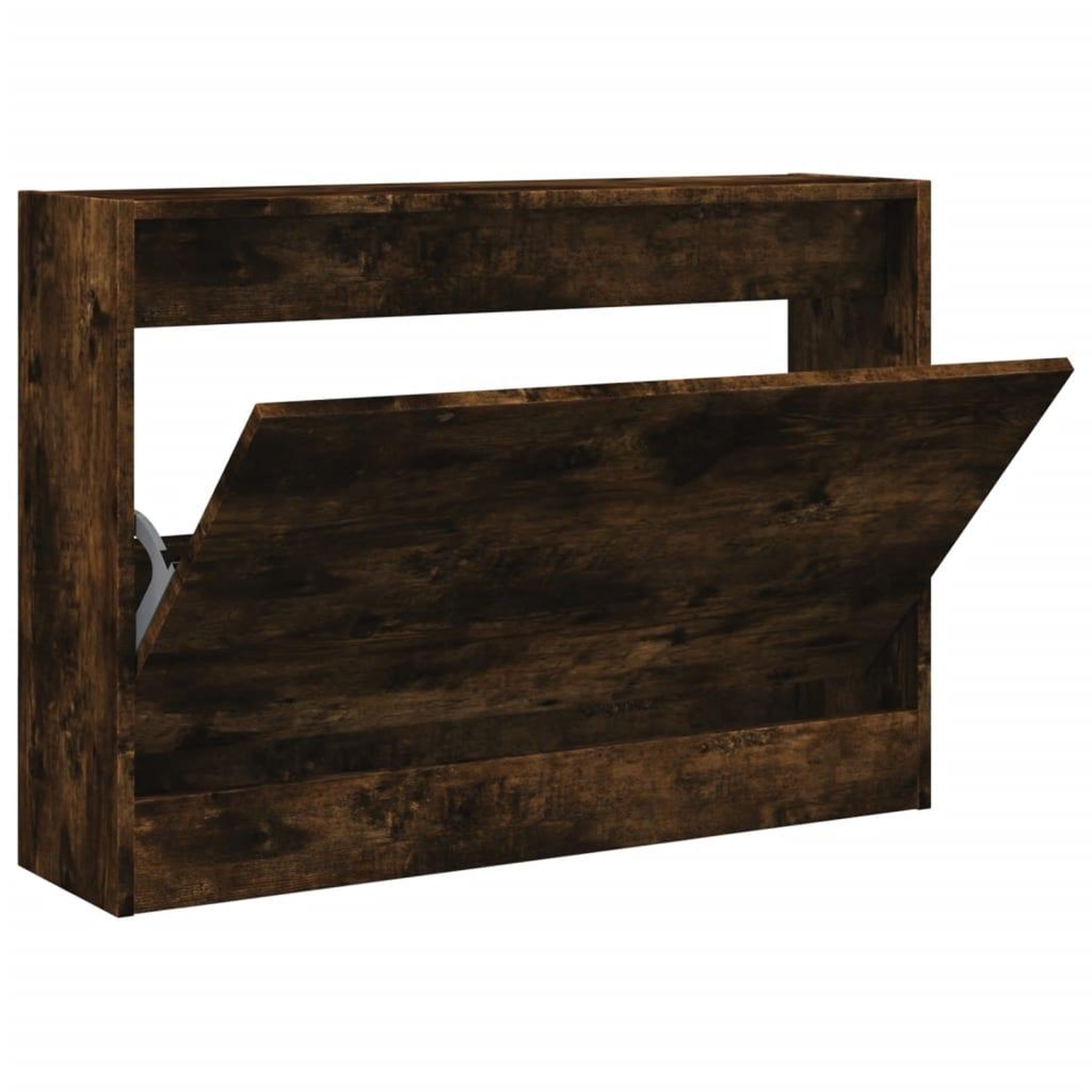 Voir la diapositive 2 : VIDAXL Armoire a chaussures chene fume 80x21x57 cm bois ingenierie