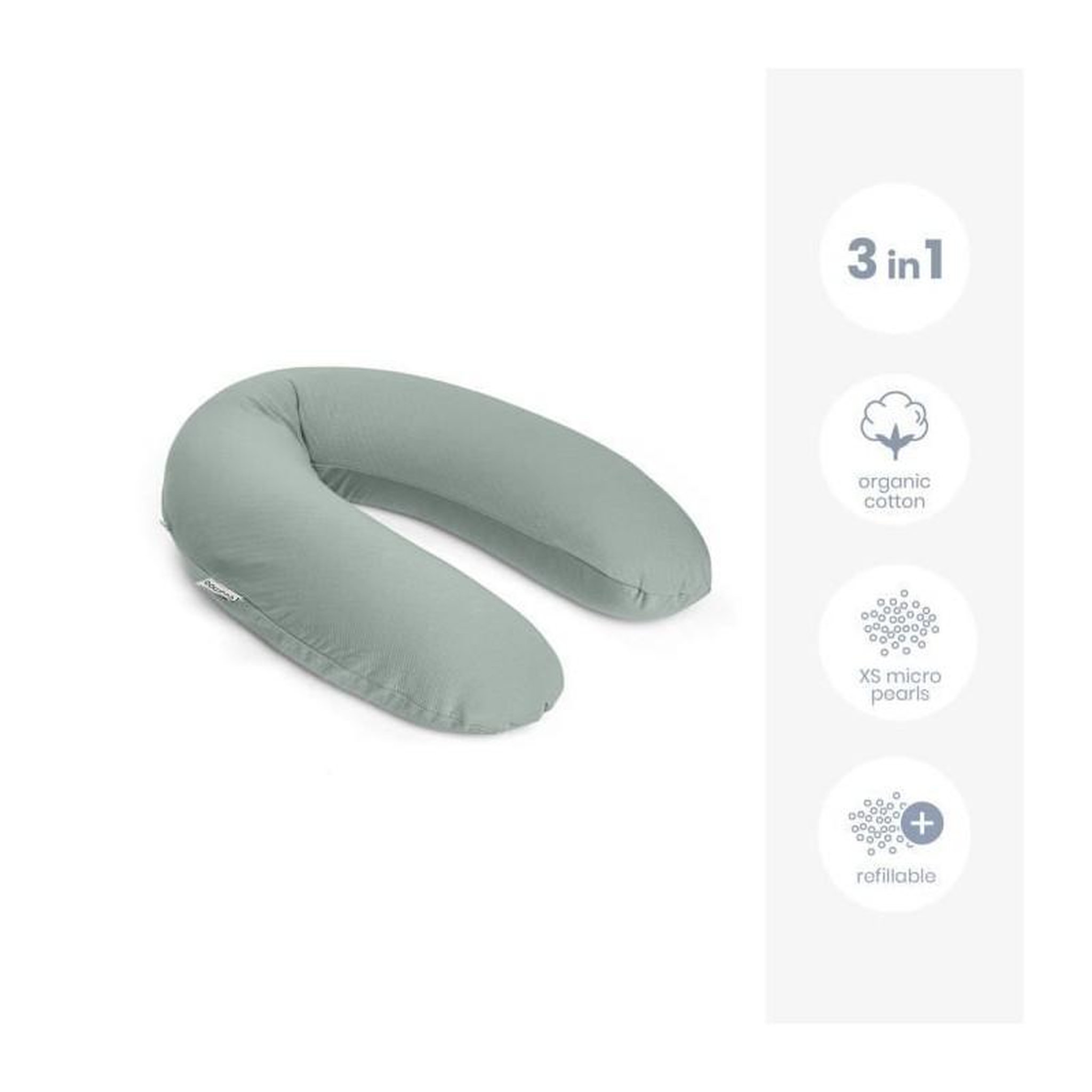 Voir la diapositive 5 : BABYMOOV doomoo Coussin de maternité et d'allaitement Buddy - Confort optimal pour maman et bébé, Tetra Jersey Green