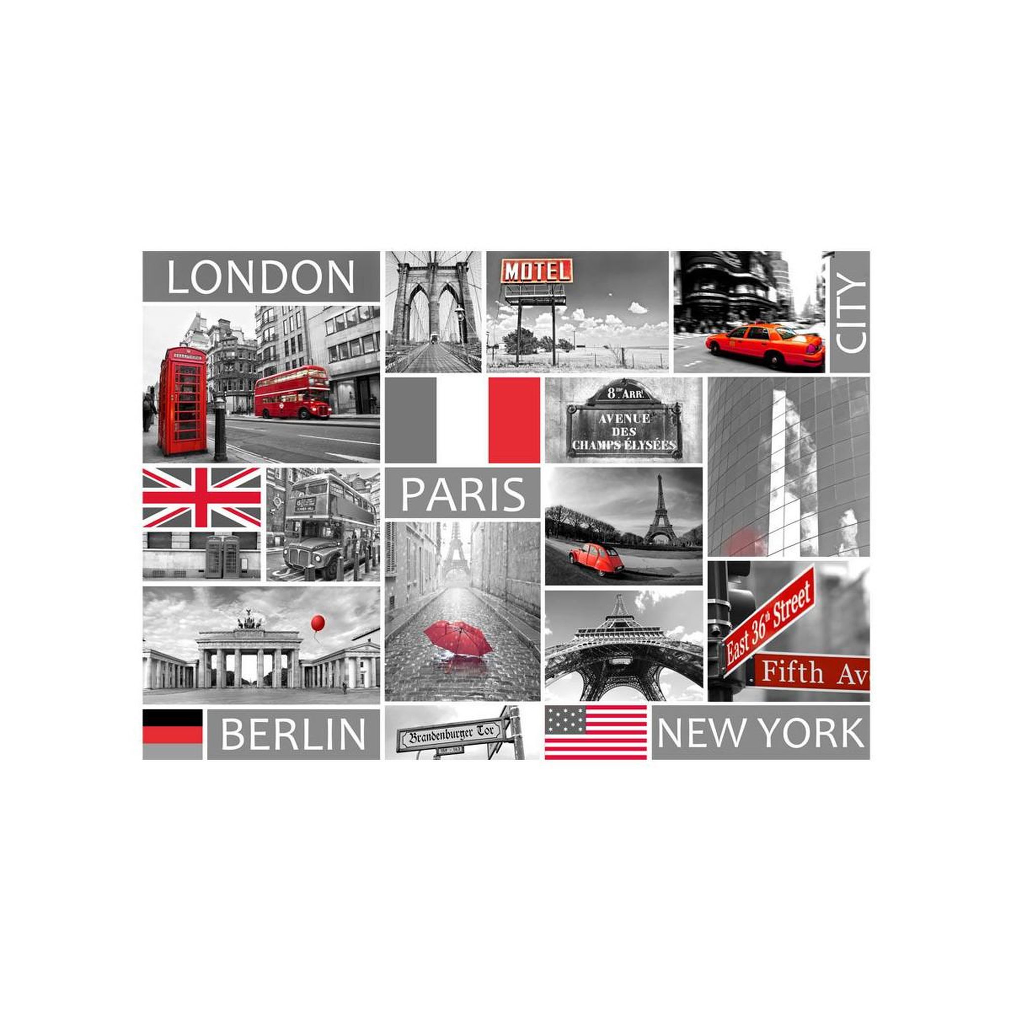 Voir la diapositive 2 : Paris Prix Papier peint  london, paris, berlin, new york