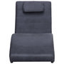 Voir la diapositive 3 : VIDAXL Chaise longue avec oreiller Gris Similicuir daim