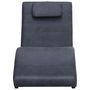 Voir la diapositive 3 : VIDAXL Chaise longue avec oreiller Gris Similicuir daim