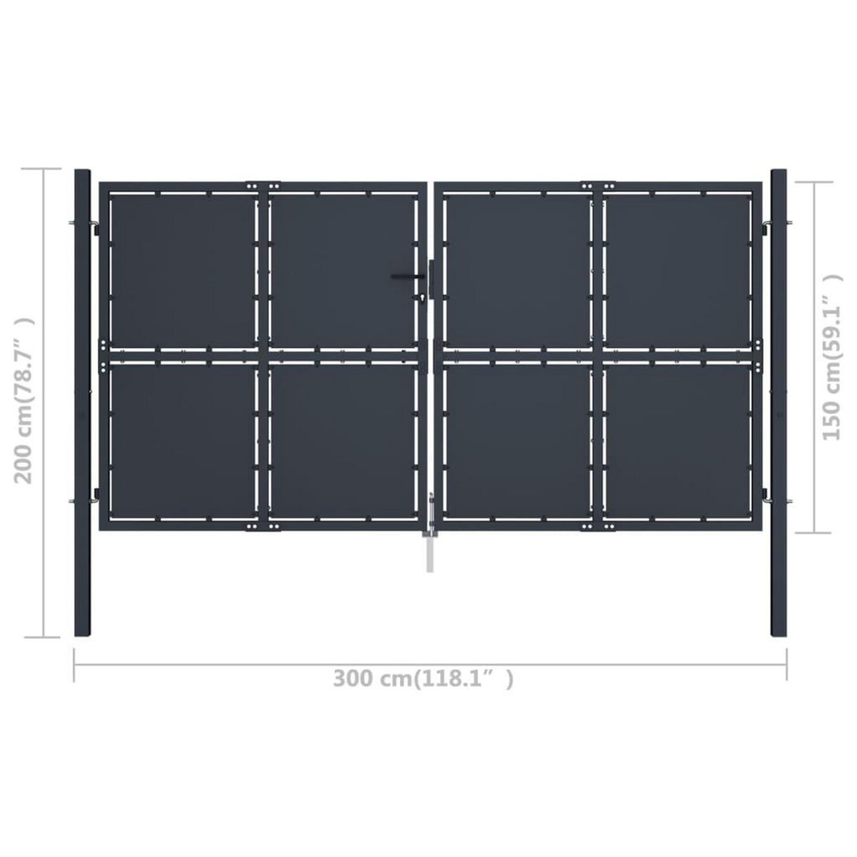 VIDAXL Portail de jardin Acier 300x150 cm Anthracite