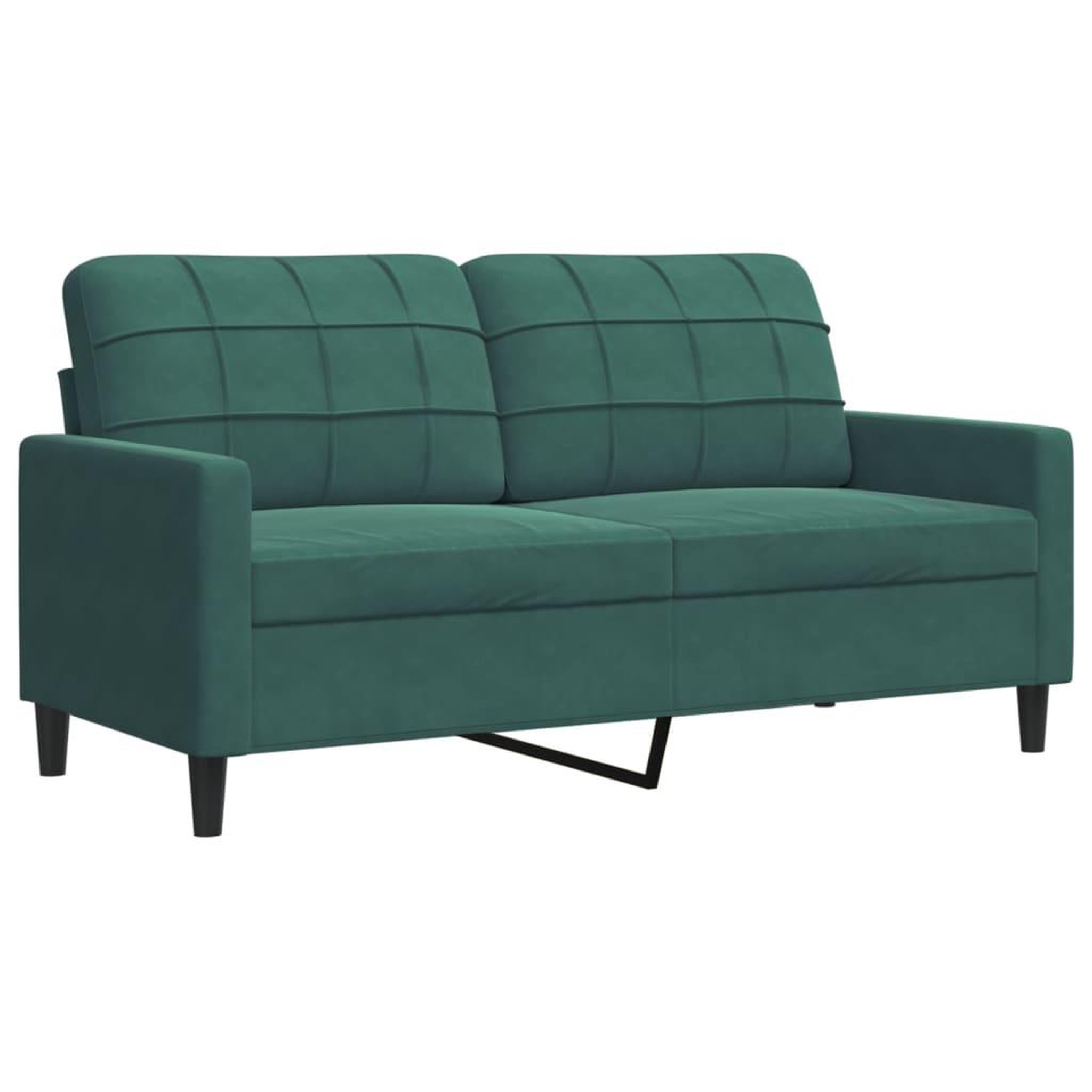 Voir la diapositive 4 : VIDAXL Ensemble de canapes 3 pcs avec coussins Vert fonce Velours