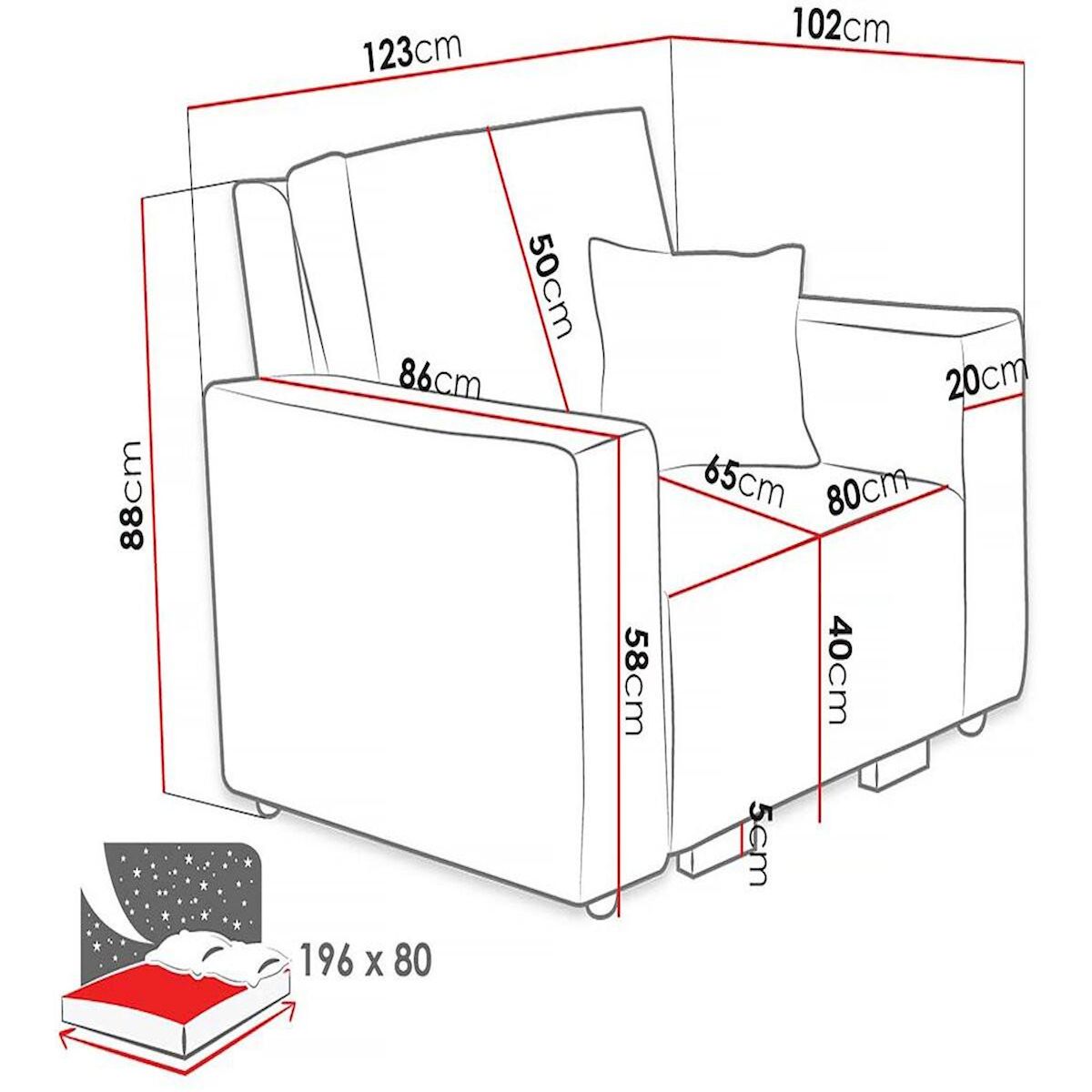 Habitat et Jardin Fauteuil convertible en velours côtelé  Clivia  - Gris
