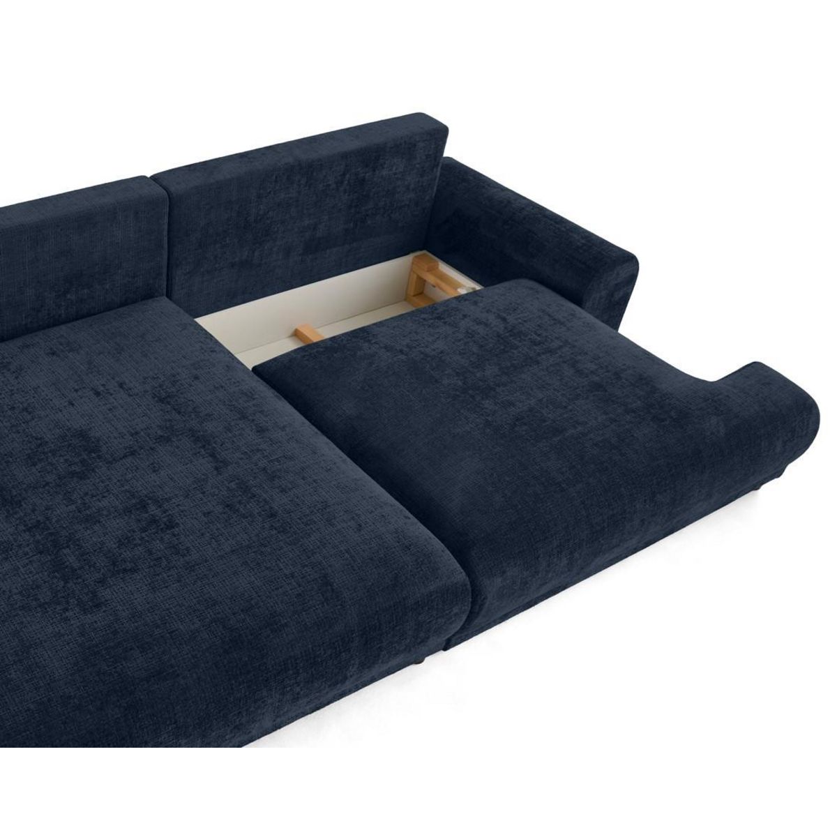 LISA DESIGN Nelly - canapé d'angle gauche 4 places convertible avec coffre en velours texturé