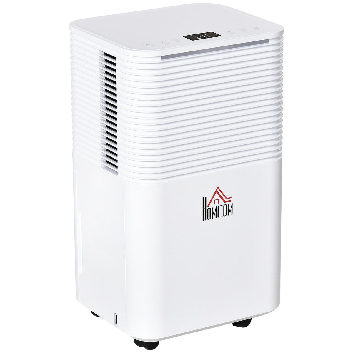 HOMCOM HOMCOM Déshumidificateur portable électrique silencieux 195W capacité max. réservoir 2L évacuation continue 10L/24H idéal pièces 12 m² max. blanc