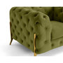 Voir la diapositive 5 : LISA DESIGN Camden - fauteuil chesterfield en velours - pieds en métal doré
