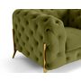 Voir la diapositive 5 : LISA DESIGN Camden - fauteuil chesterfield en velours - pieds en métal doré