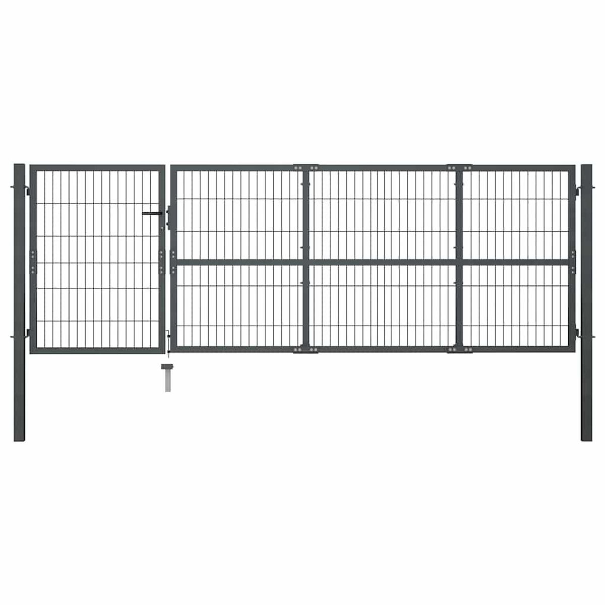 VIDAXL Portail de jardin avec poteaux en acier 350 x 100 cm anthracite