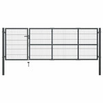 VIDAXL Portail de jardin avec poteaux en acier 350 x 100 cm anthracite