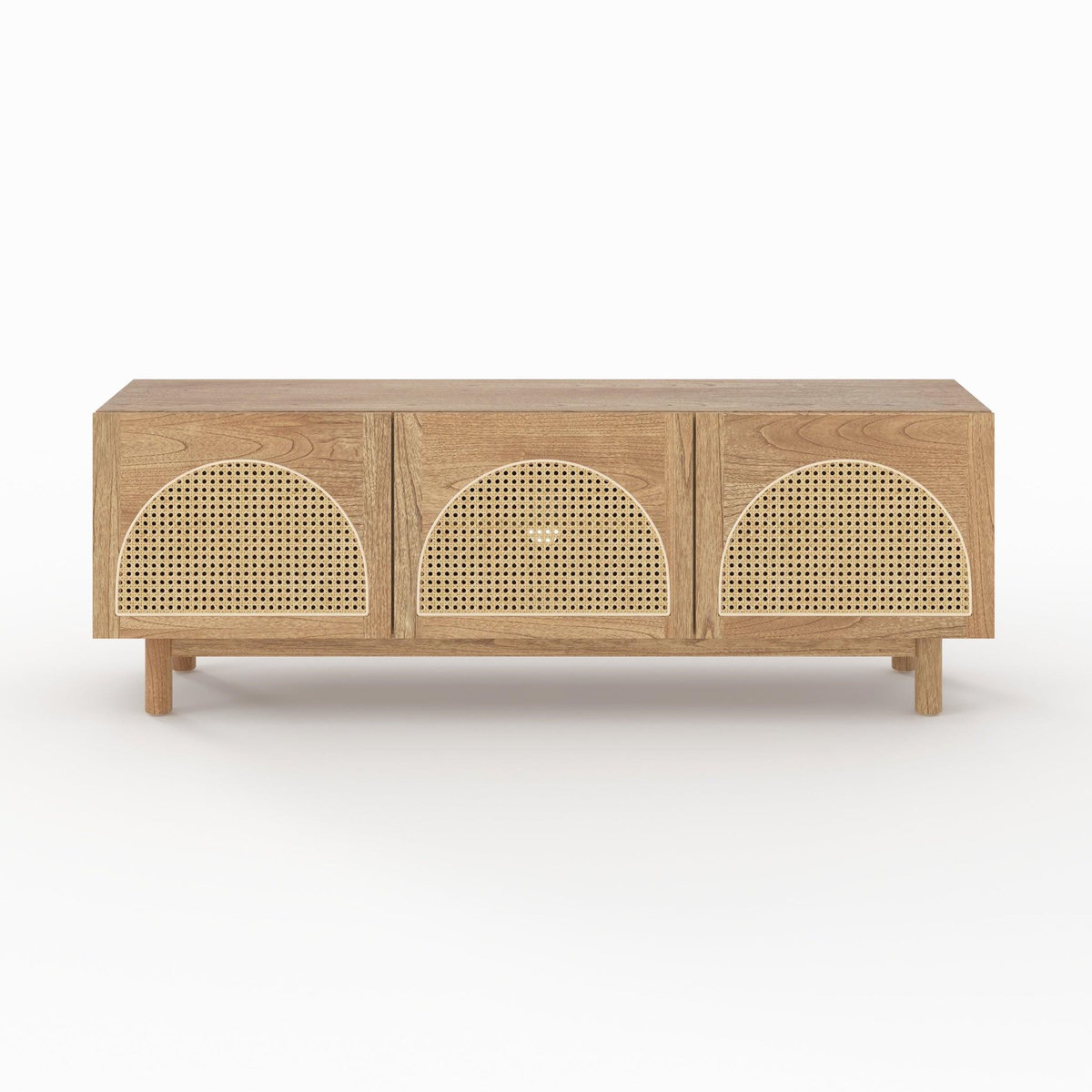 Rendez vous déco Meuble TV en bois massif de mindi et rotin 160 cm-Delya