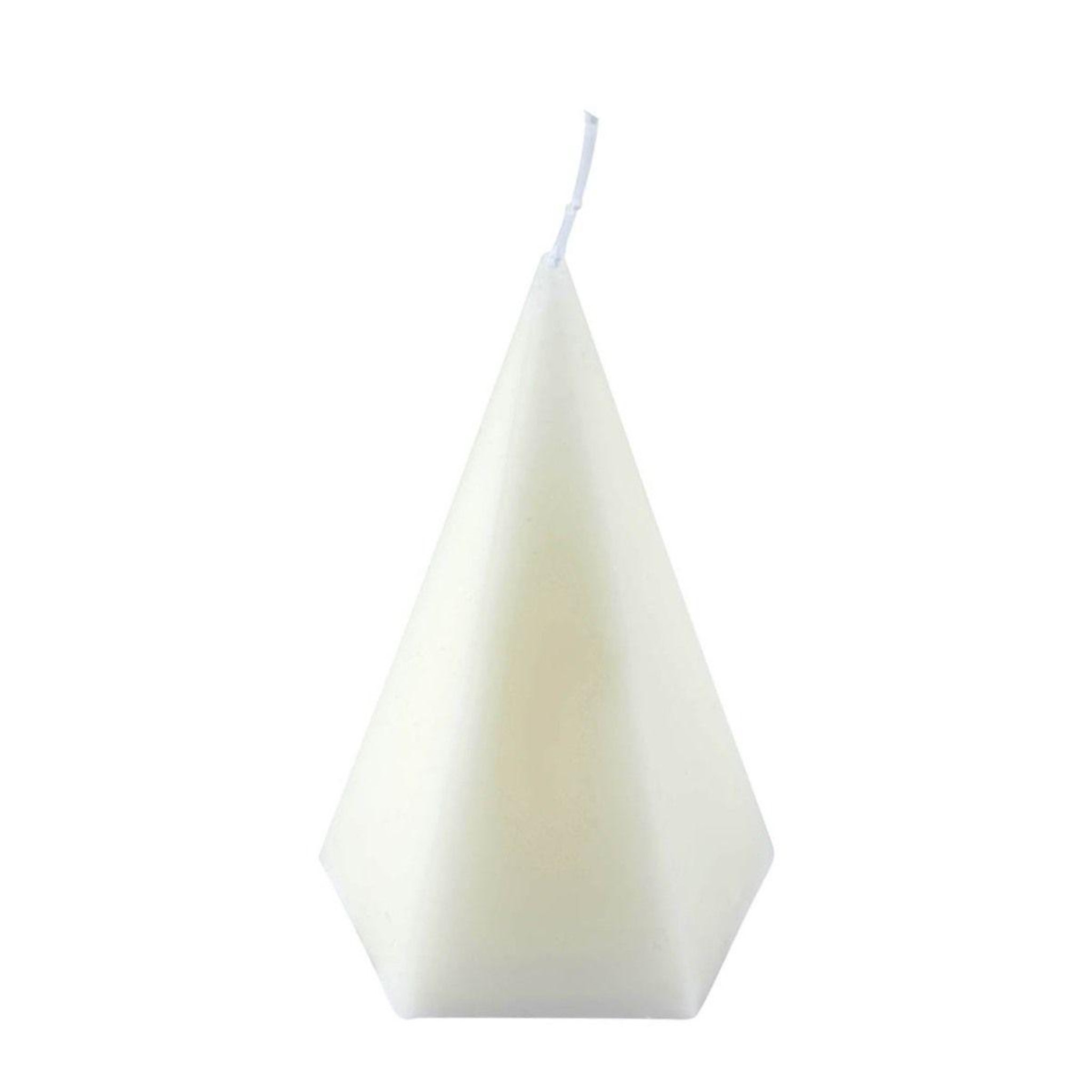 HOMEA Bougie déco pyramide  arty  12cm blanc