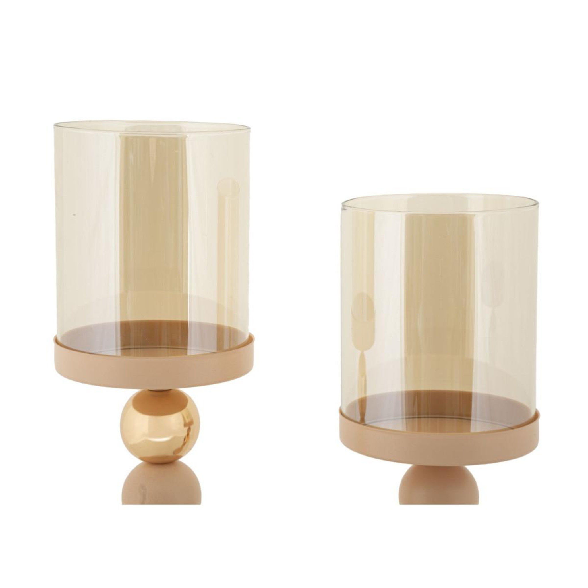 Voir la diapositive 3 : Paris Prix Lot de 2 bougeoirs design  strek  36cm rose & or